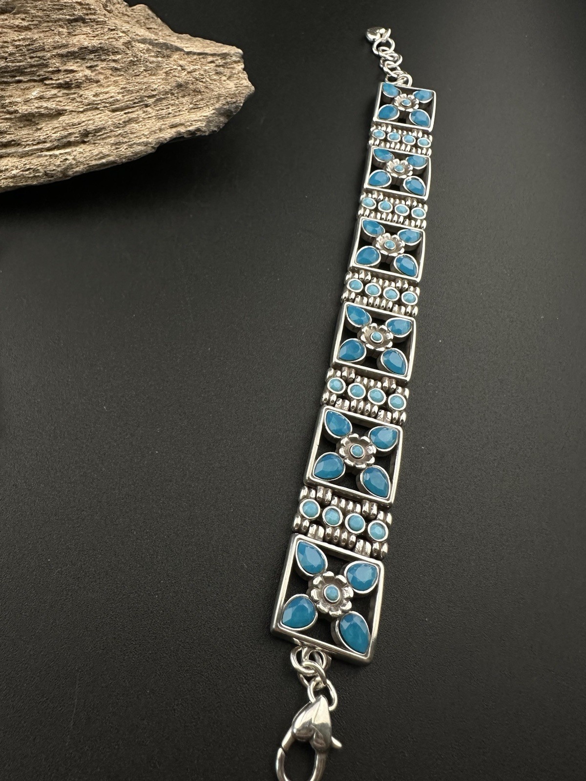 Brighton NEPAL Black Cuff Bangle, Link Bracelet, Necklace and Earrings Set
