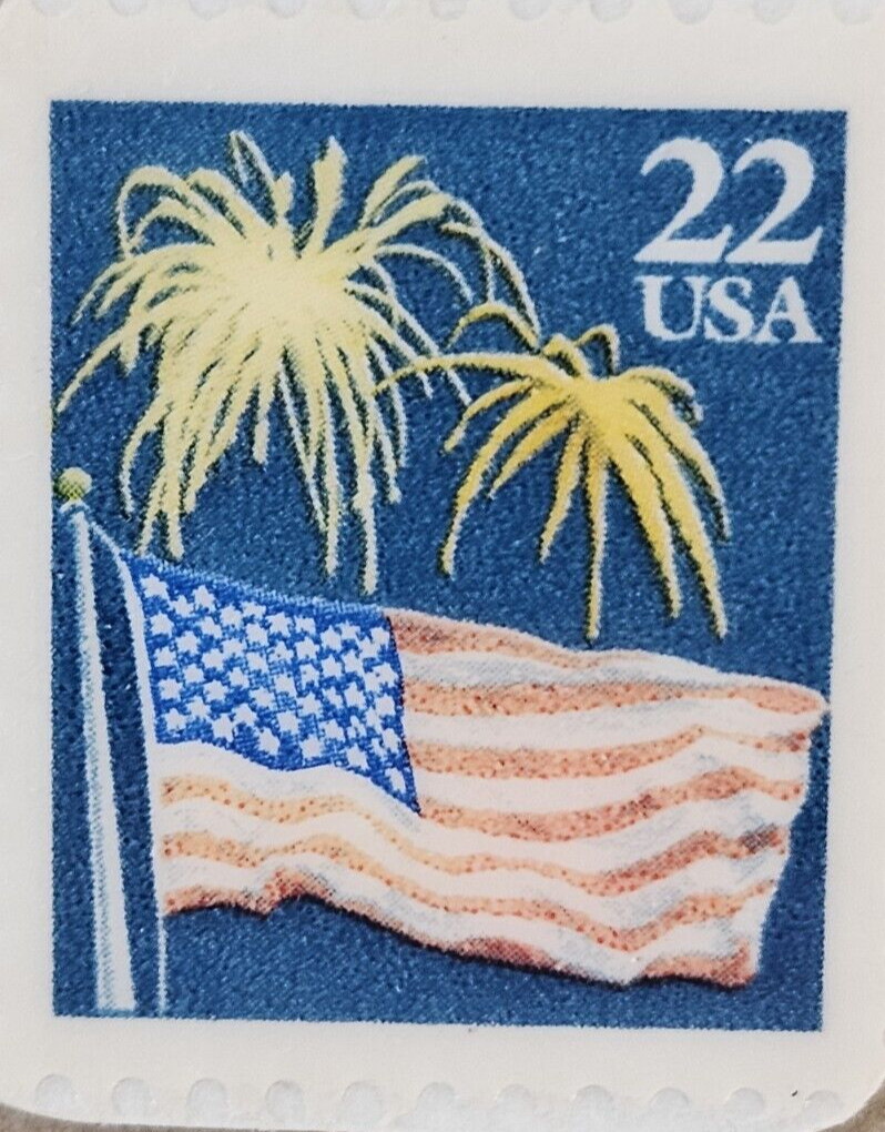 U.S. Flag Earrings Stainelss Wire Handmade Postage Stamp 22 cent lightweight USA