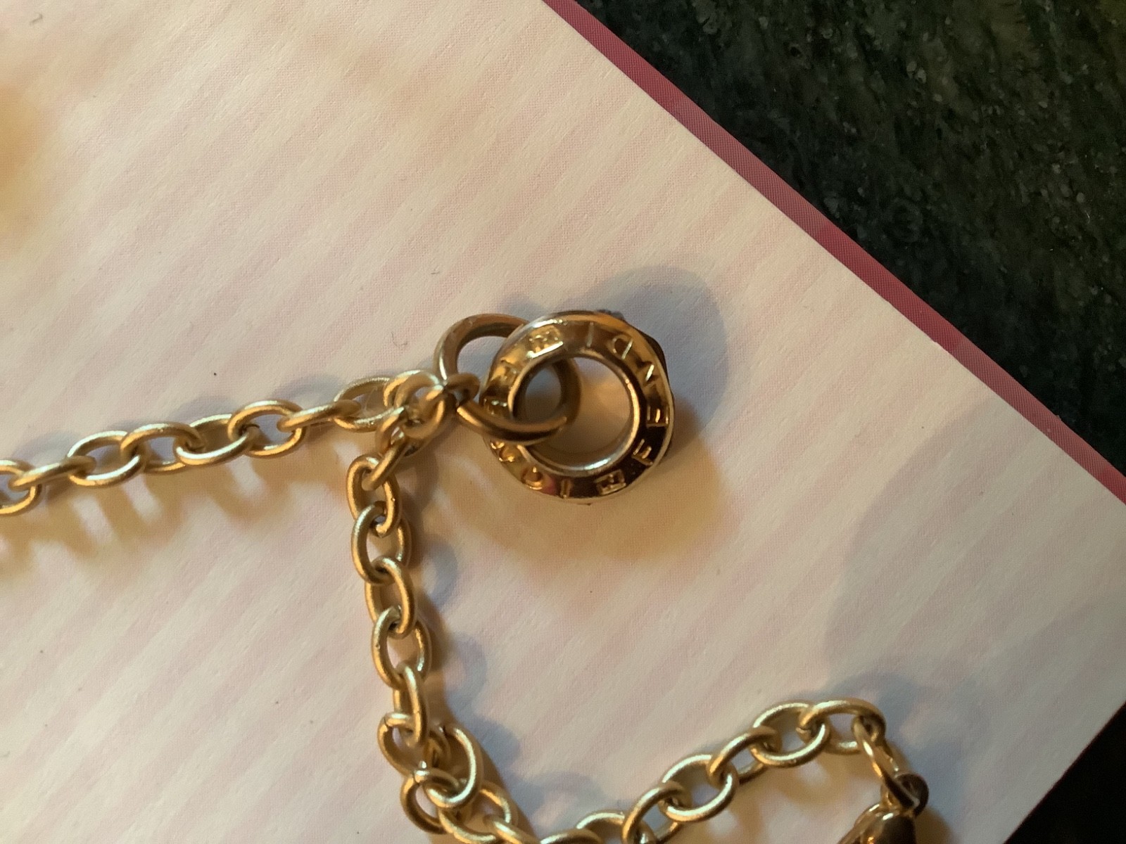 Bracelet with upcycled authentic Fendi Charm. SEE DESCRIPTION. Approx. 7.5″