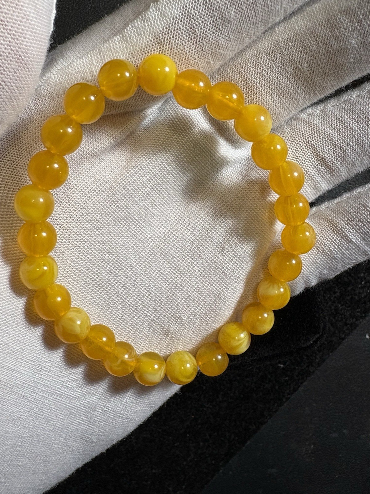 Authentic Amber Bracelet. Honey Yellow Color. One Size Fits Most. 7-7.7mm