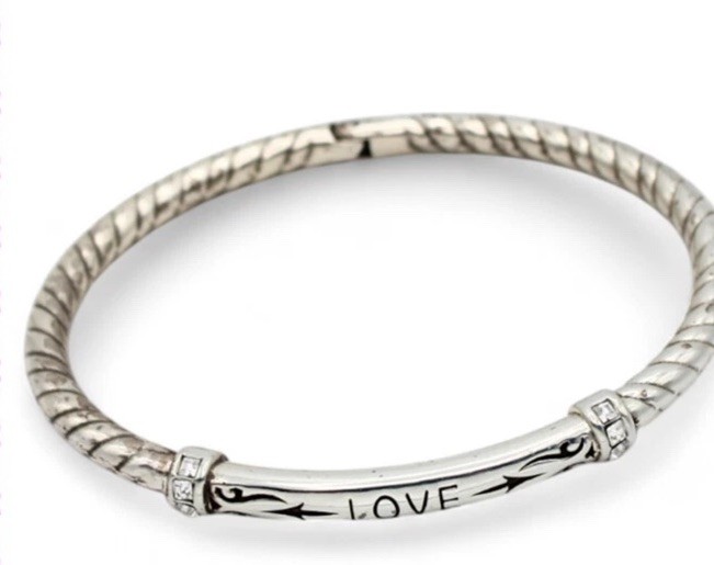 Brighton love bangle with the 2 rhinestone charms included nwot.