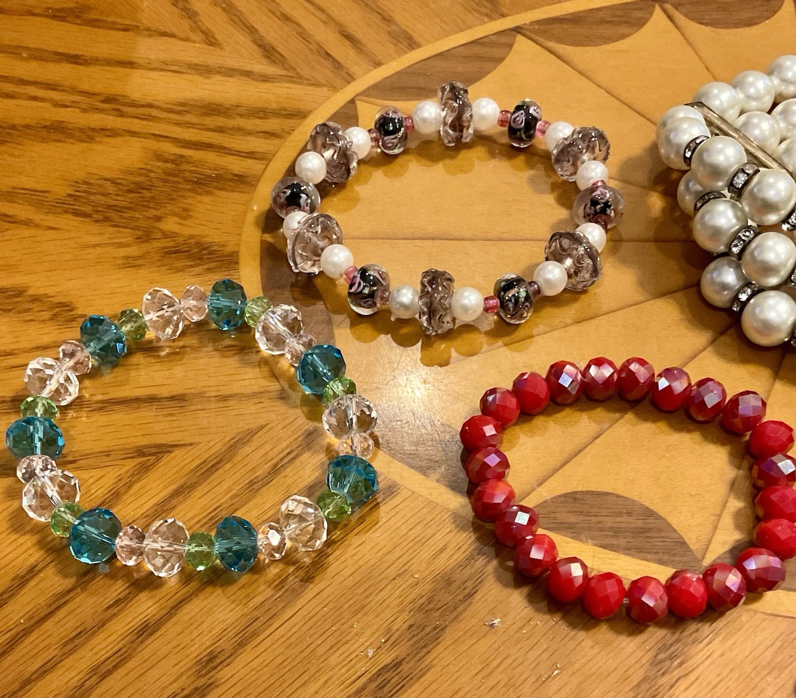 Lot of 38 Bracelets – Stretch Beaded, Wire Wrap, Multicolor, Mixed Materials