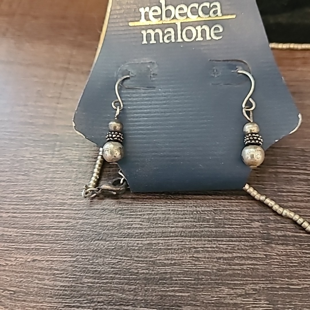 Rebecca Malone Brand Bib Necklace & Earrings Set Ladies NEW Casual Beaded 16″