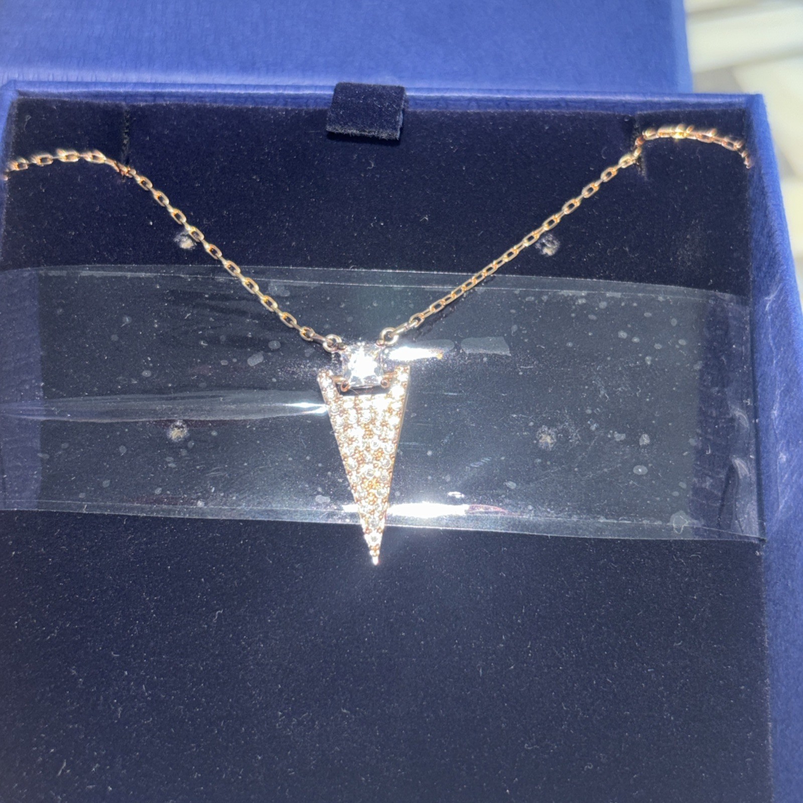 Brand New Swarovski Crystal Rose Gold and white pendant necklace solitaire