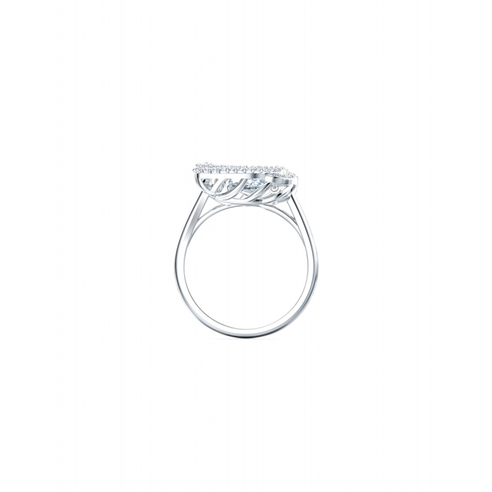 Swarovski Women’s Ring Dancing Swan Rhodium Plated and Crystal Size 6.75 5520712