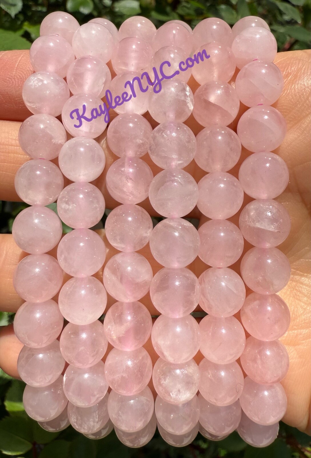 Wholesale 6 Pcs Natural Rose Quartz 8mm 7.5” Crystal Healing Stretch Bracelet