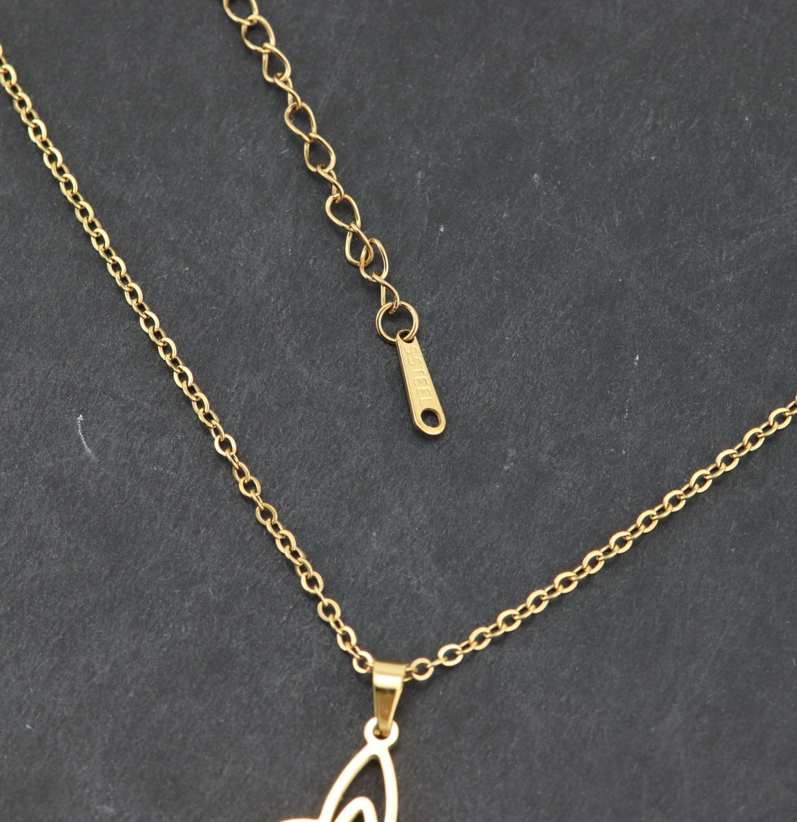 Gold Plated Witch Knot Necklace: Celtic Stainless Steel Pendant