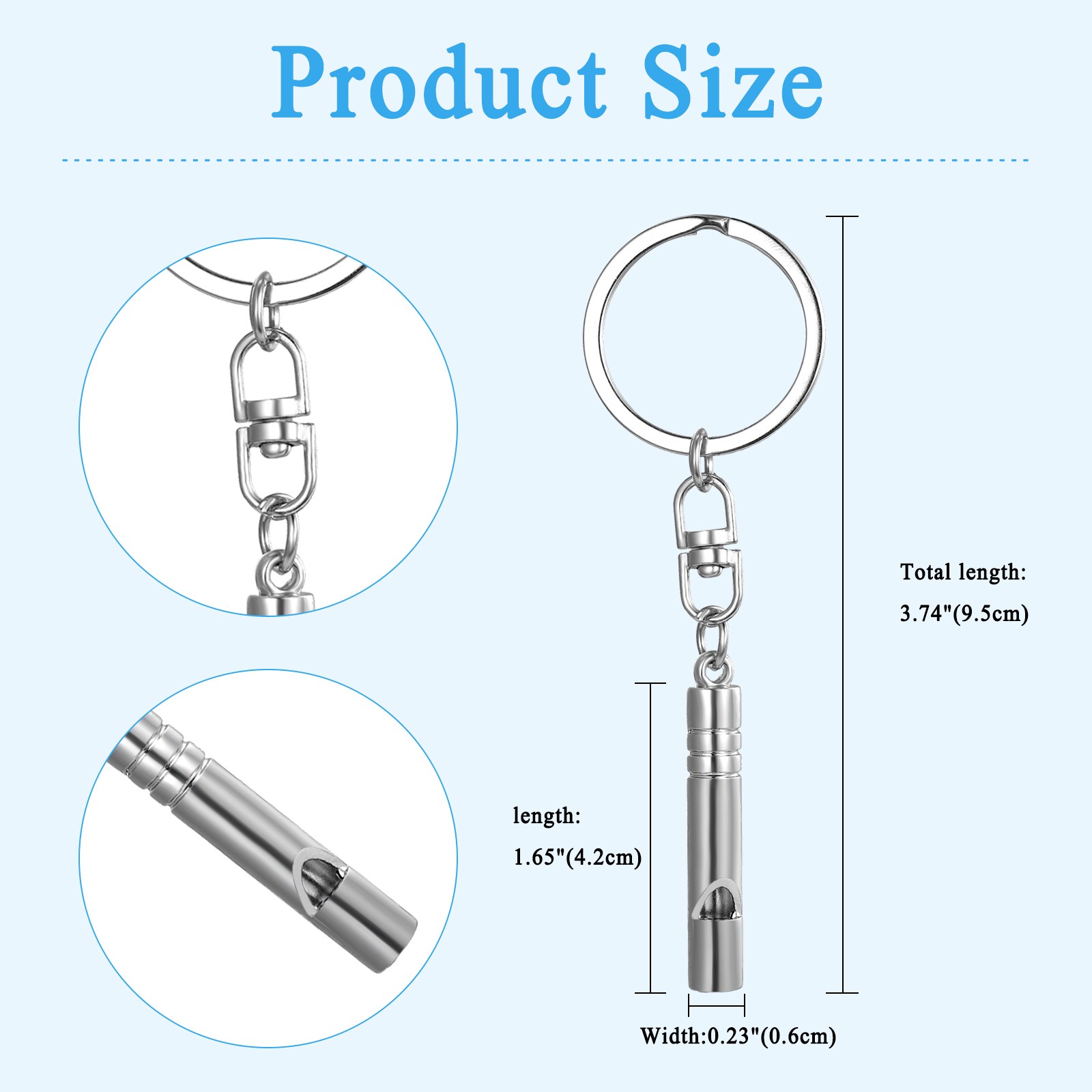 Outdoor Loud Survival Alarm Safety Emergency Whistle Keychain for Hiking Camping