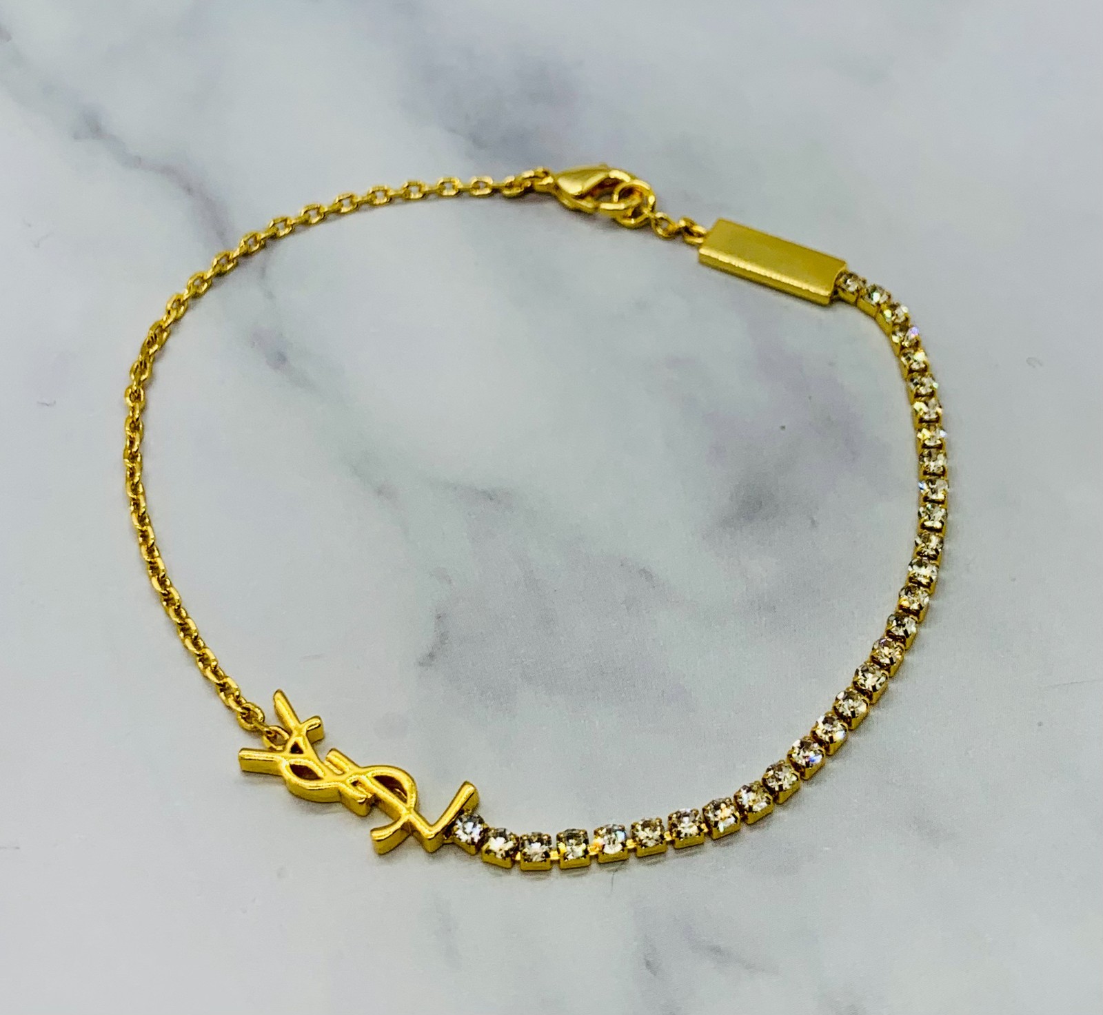 YSL YVES SAINT LAURENT Rhinestone Bracelet – Pre owned / MG6291