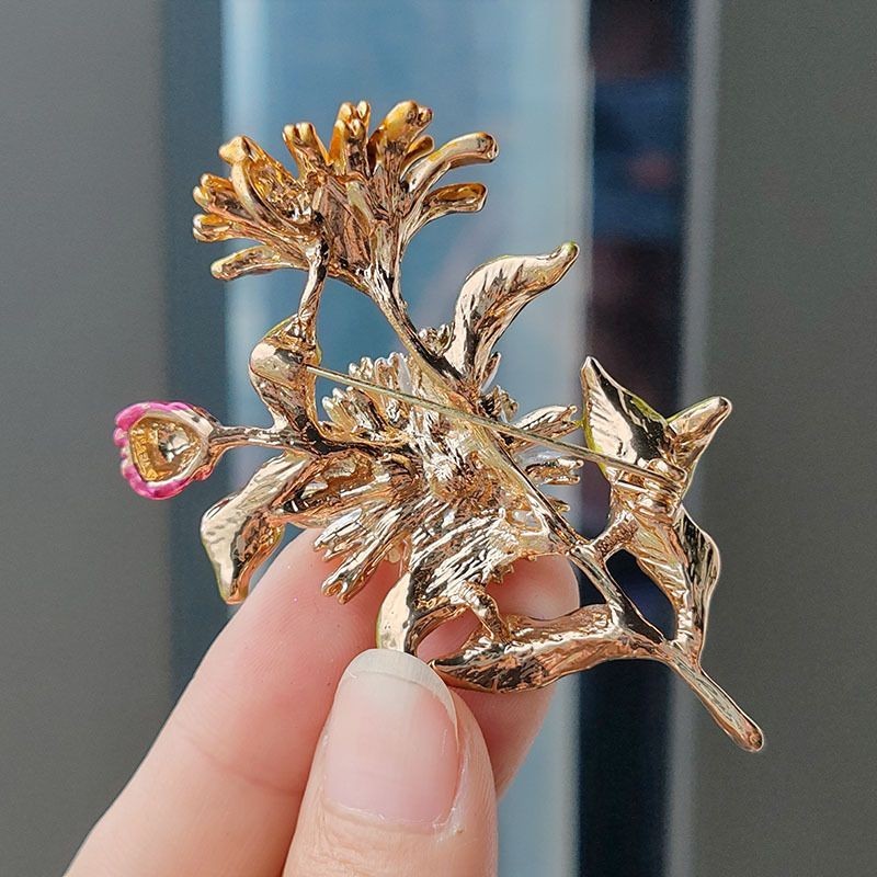 Floral Brooch Painted Chrysanthemum Lapel Pin Fashion Accessory