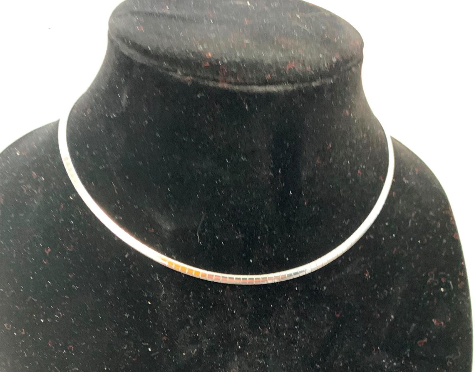 16 INCH 3MM STAINLESS STEEL SILVER DOMED OMEGA WITH LOBSTER CLAW CLASP