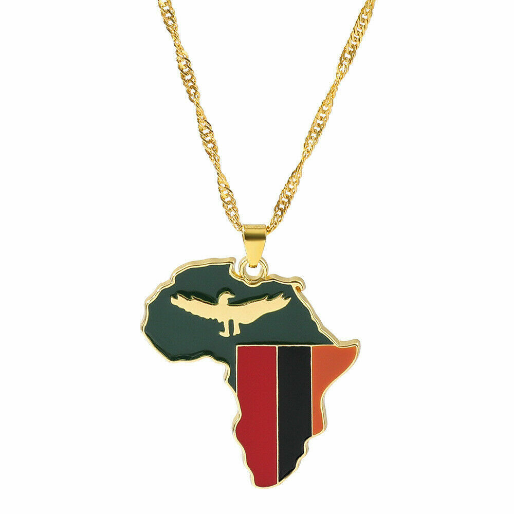 Africa Map Pendant Necklace Jewelry Ghana Nigeria Congo Sudan Somalia Uganda