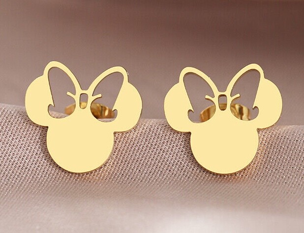 Minnie Mouse Earrings Fashion Jewelry Gold Silver Color 48-2