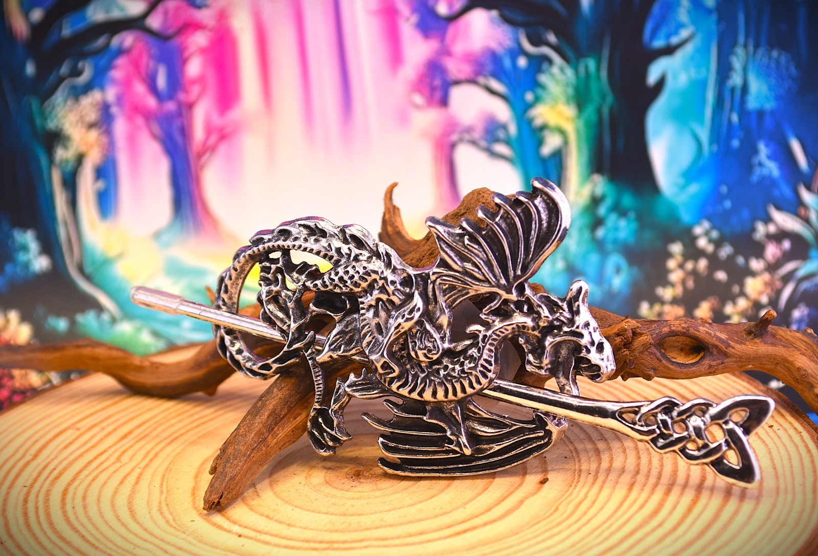 Viking Dragon Hair clip Hair Band Ponytail Holder Women/Men Metal Alloy