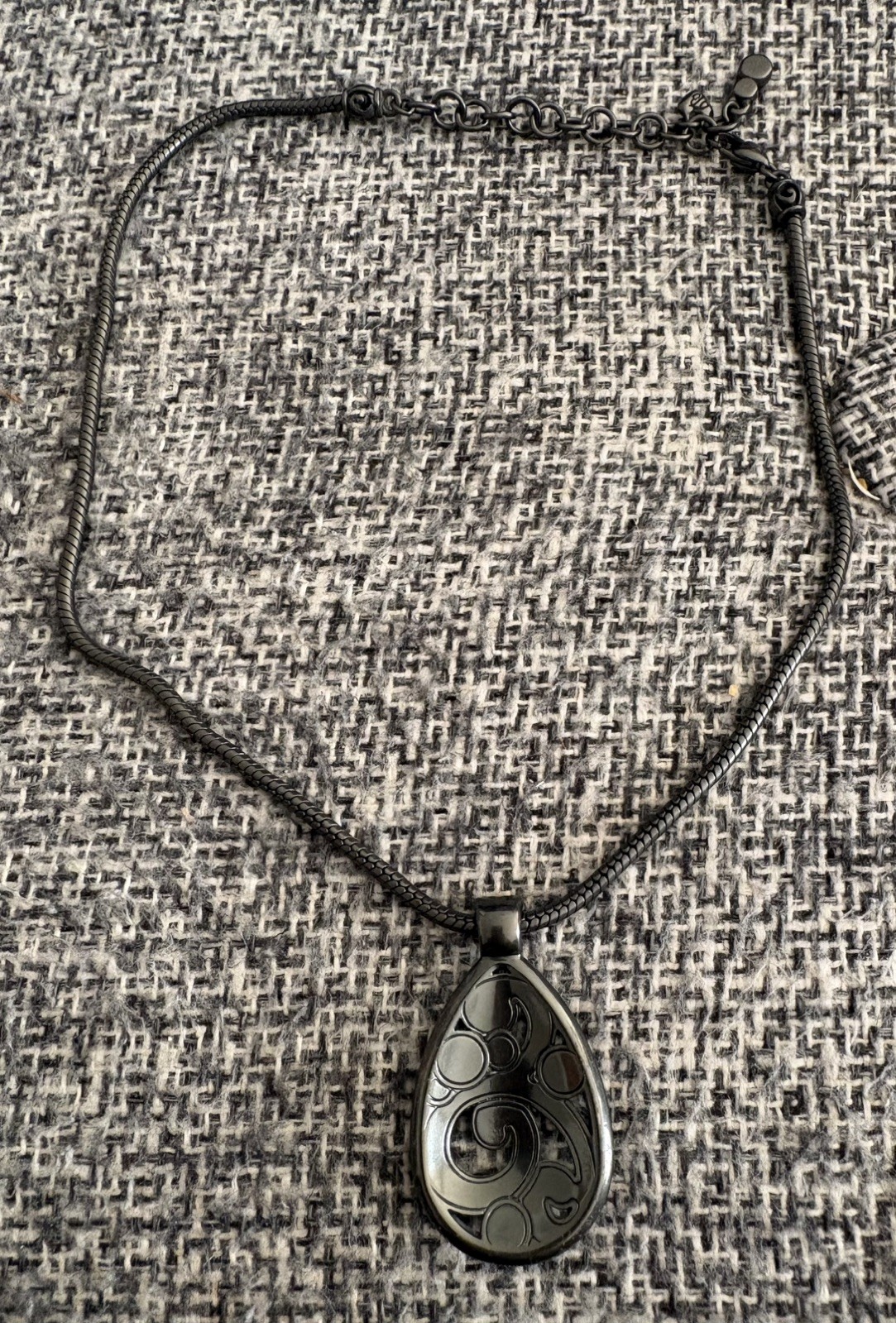 Brighton Contempo Gunmetal Necklace Oval Pendant