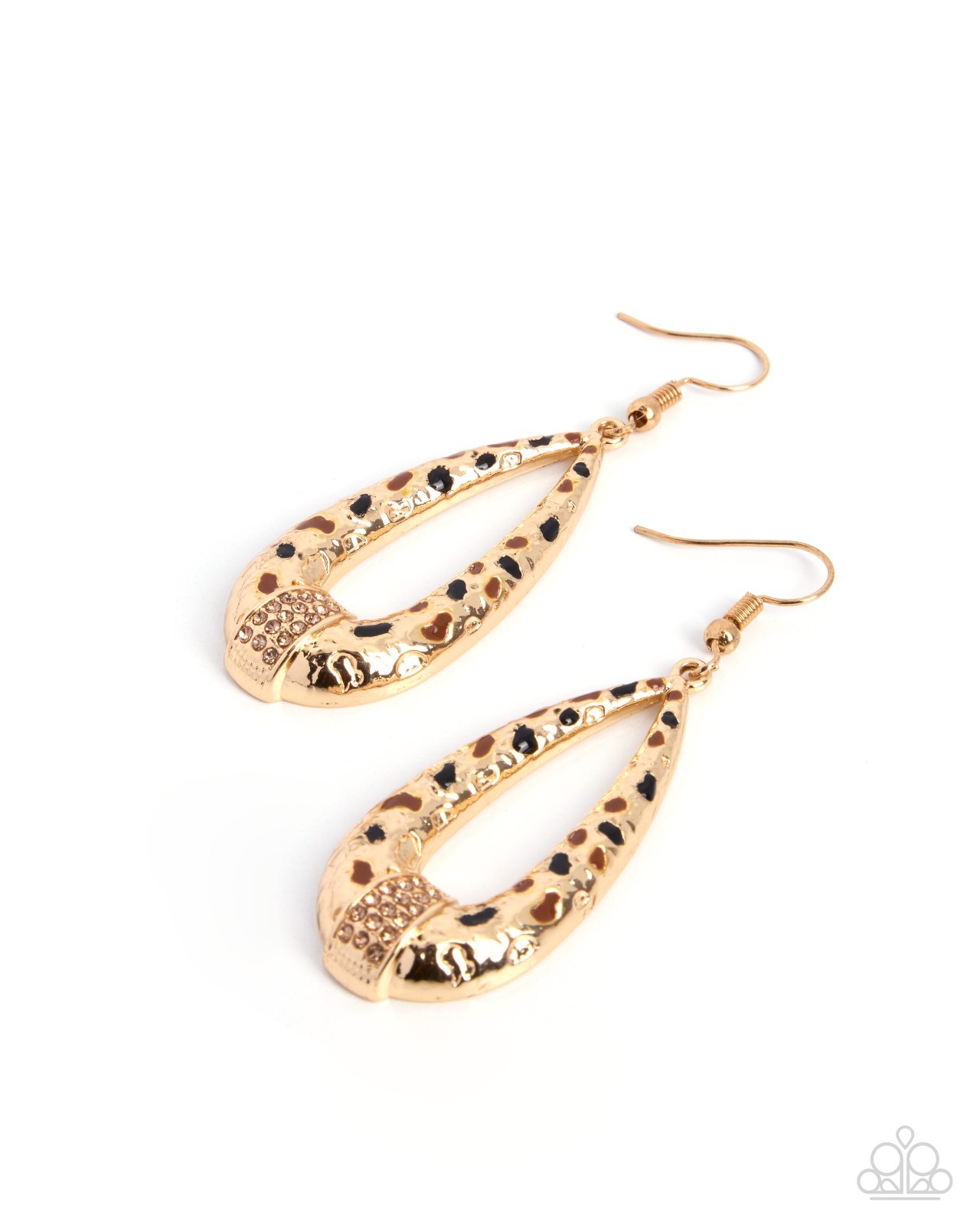 Paparazzi Sunset Song – Brown – Tea Rhinestones – Brown & Black Paint – Gold Ear