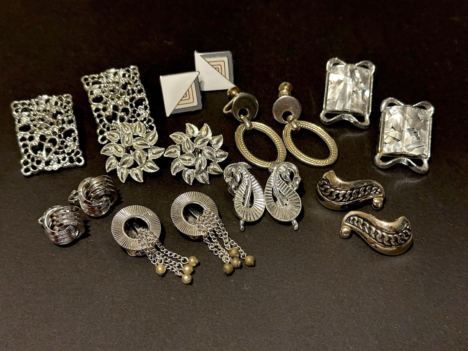 Signed Vintage clip earrings 57 pairs. Trifari, Jomaz, Bogoff and more!