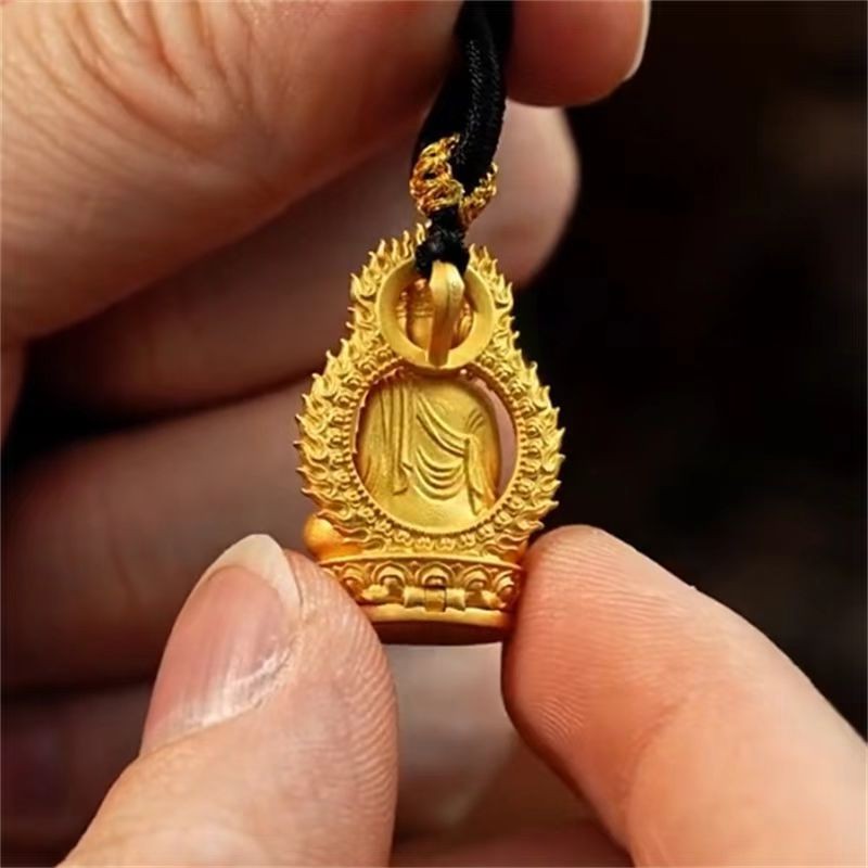 22K 23K 24K Thai Baht Yellow Gold Small Buddha Pendant