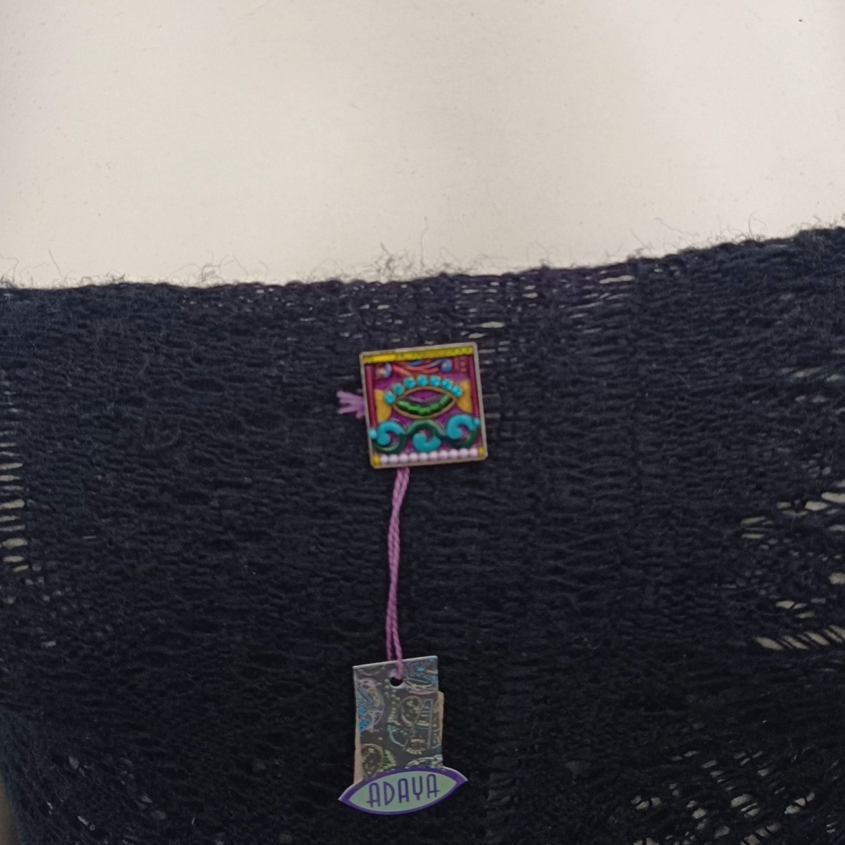 ADAYA Colorful Mosaic Brooch Eye Design Small Square Pin Folk Expressive Gift