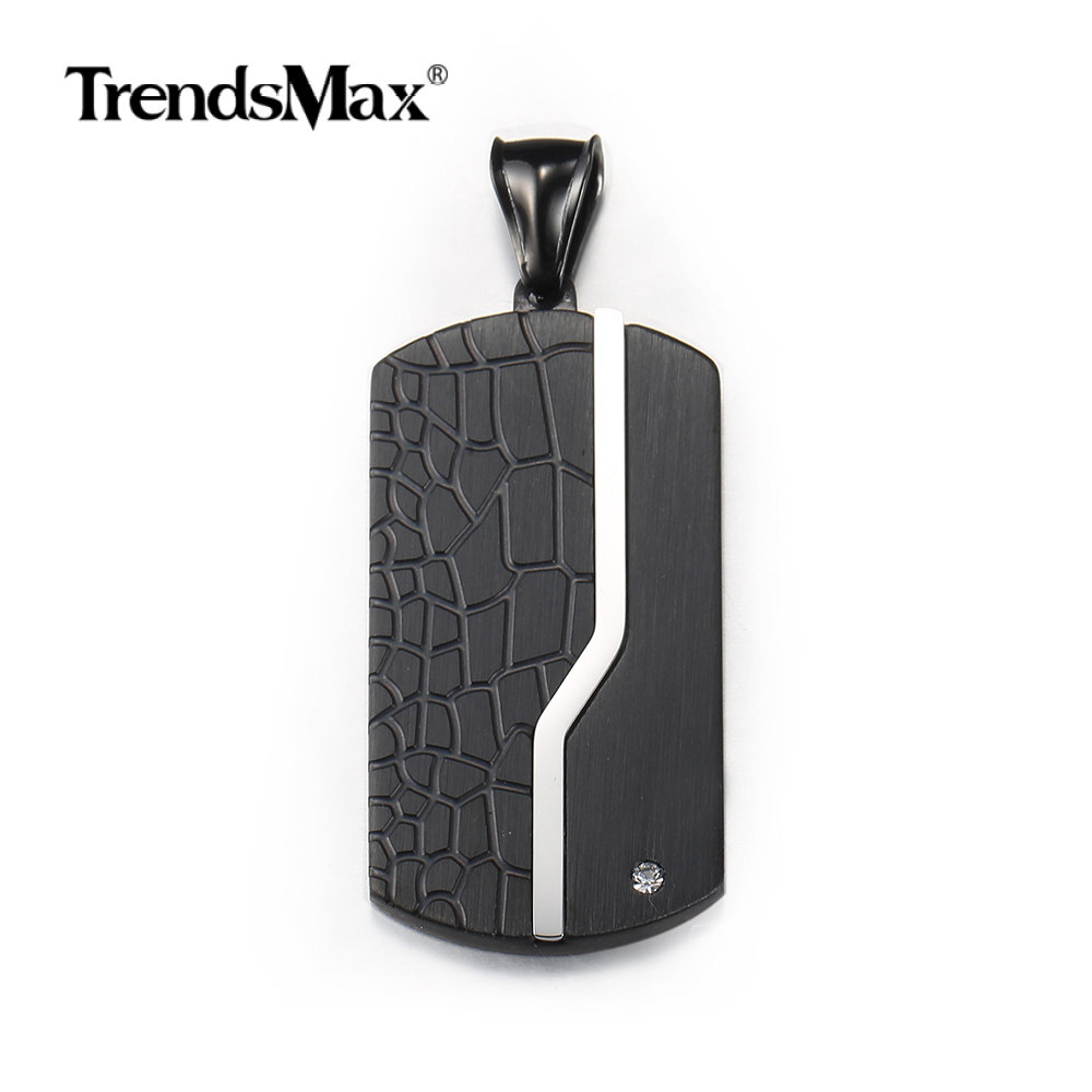 Black Stainless Steel Dog Tag Pendant Necklace Men’s Chain Gift 18/20/22/24 inch