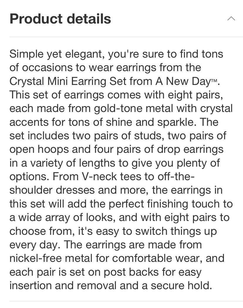 New Women’s A New Day Mini Cuffs Hoops And Stud Earrings 8 Pair Nickel Free