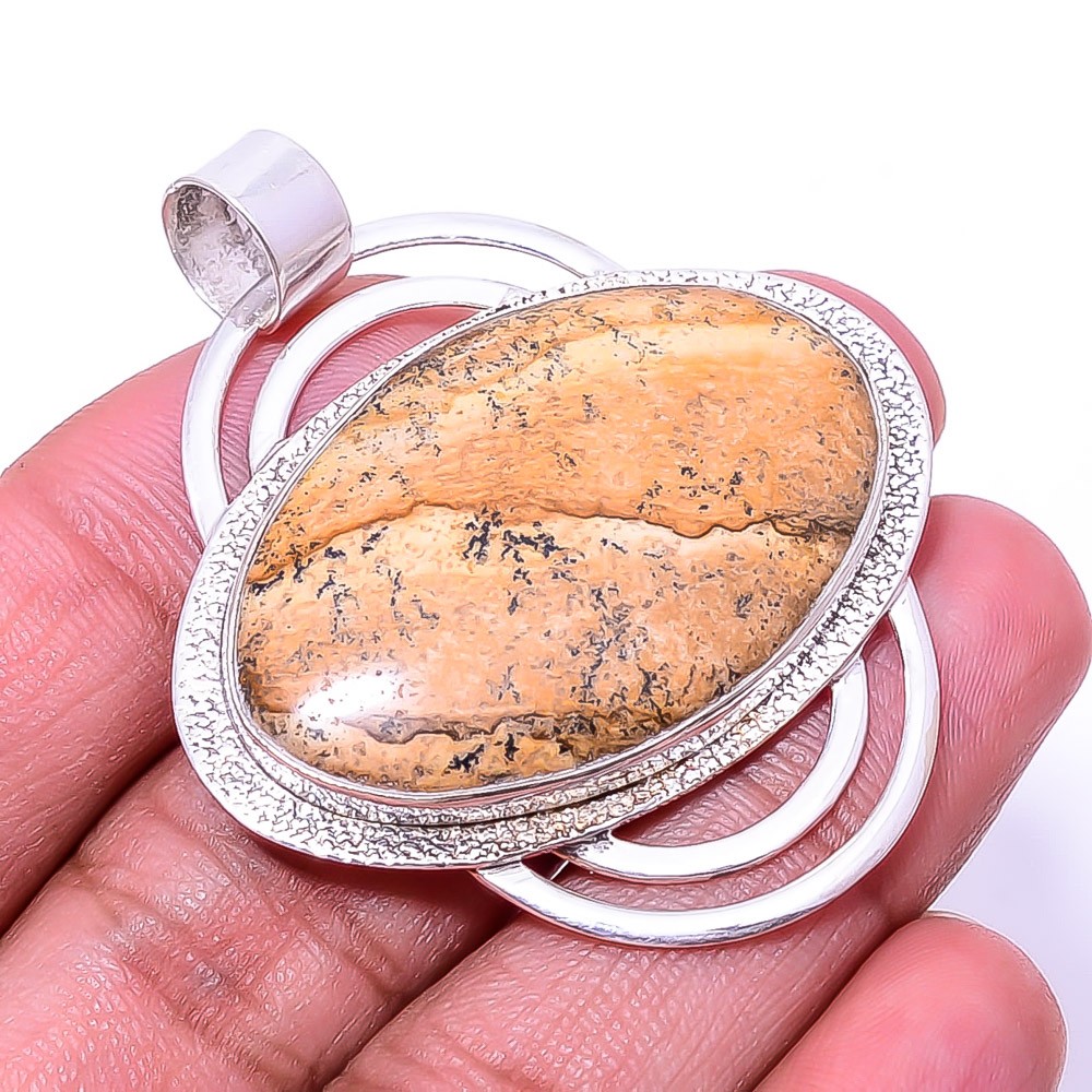 Picture Jasper – Oregon Designer Handmade 925 Sterling Silver Pendant 1.95″ P27