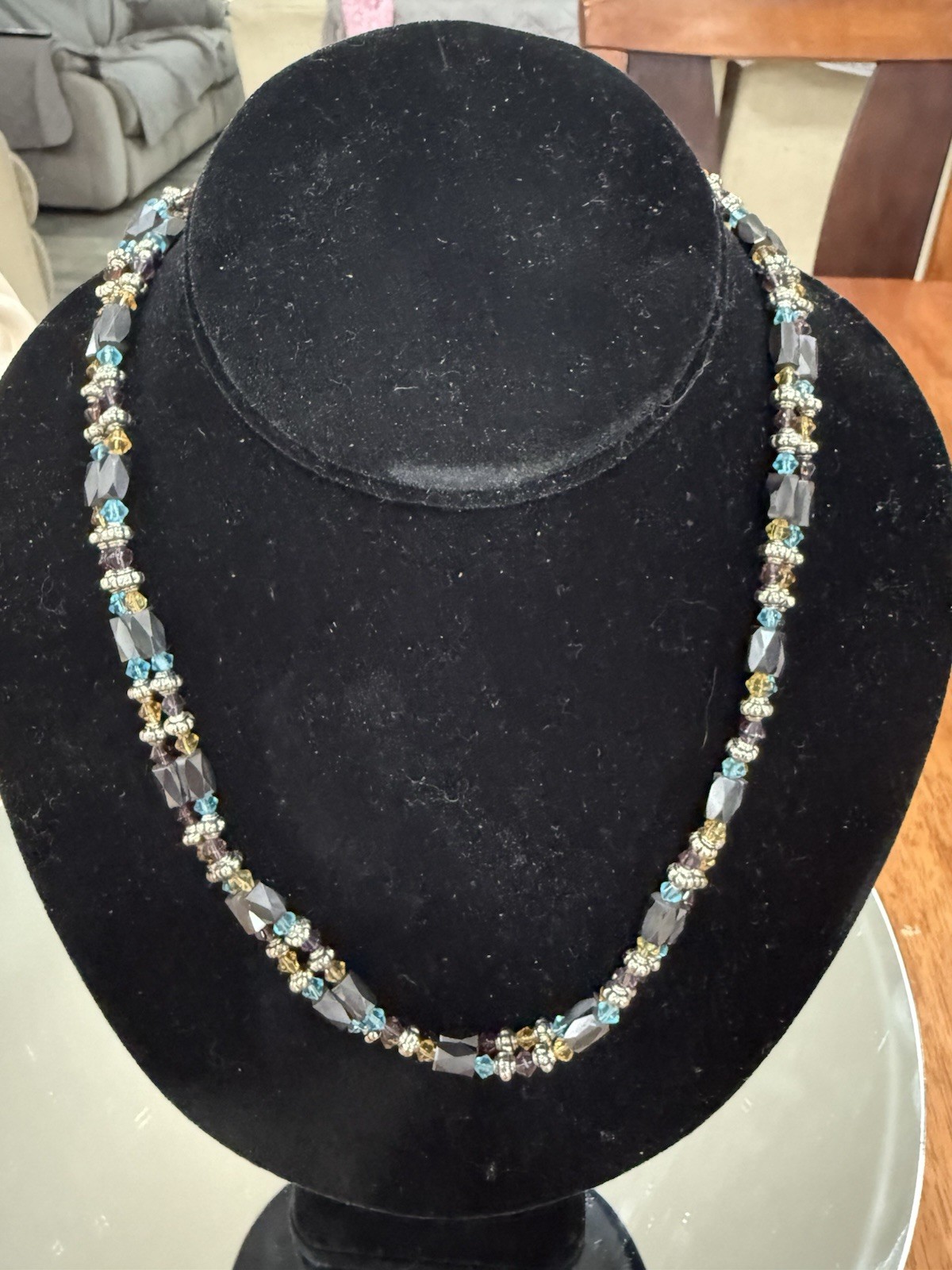 Magnetic Hematite Beaded Open Wrap Healing Necklace Bracelet 36” 5 Pack