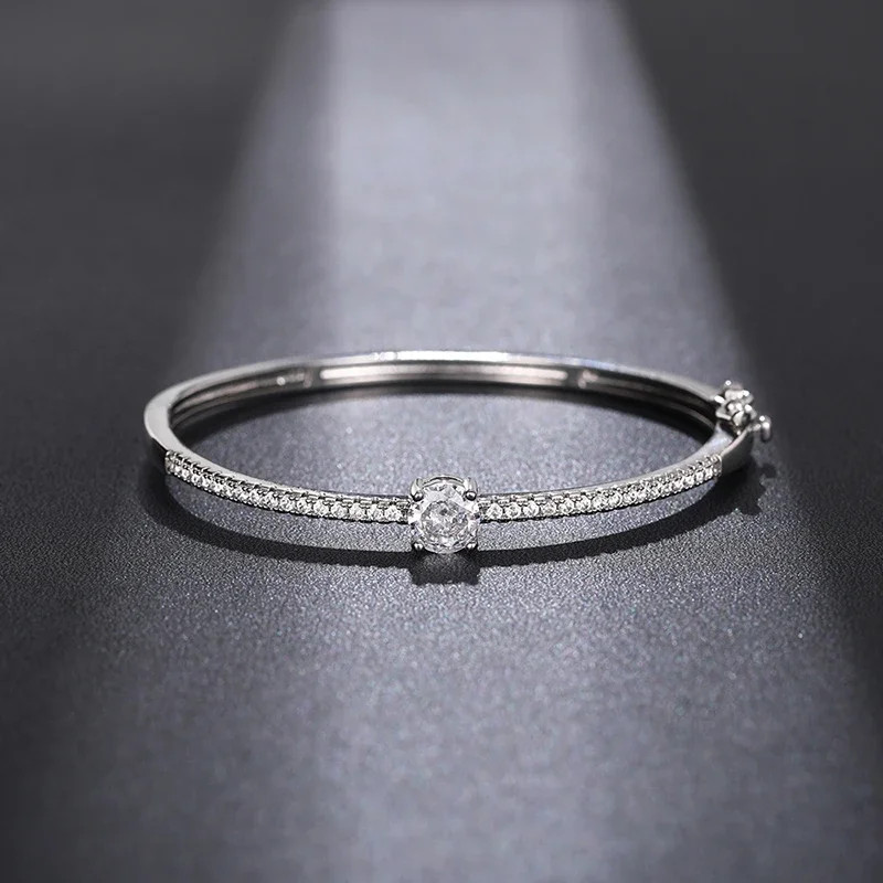 Fashionale Women’s Cubic Zirconia Bangle Silver Color/Gold Color.
