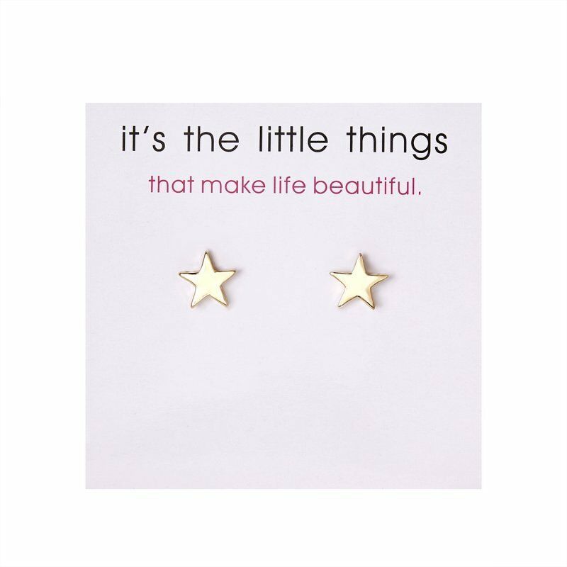 Cute New Fashion Jewelry Petite Yellow Gold Alloy Star Stud Post Earrings