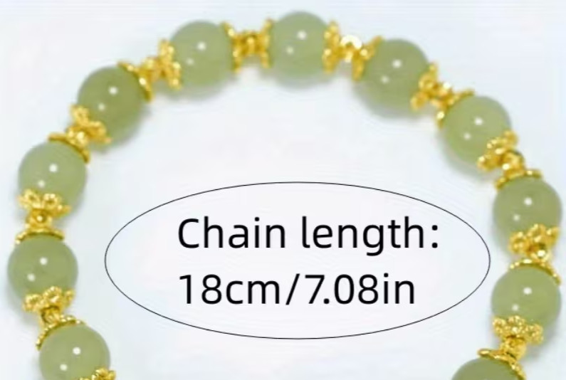 Lotus Seed Bracelet Made of Artificial Gemstone Stretchable about 7-8 inch