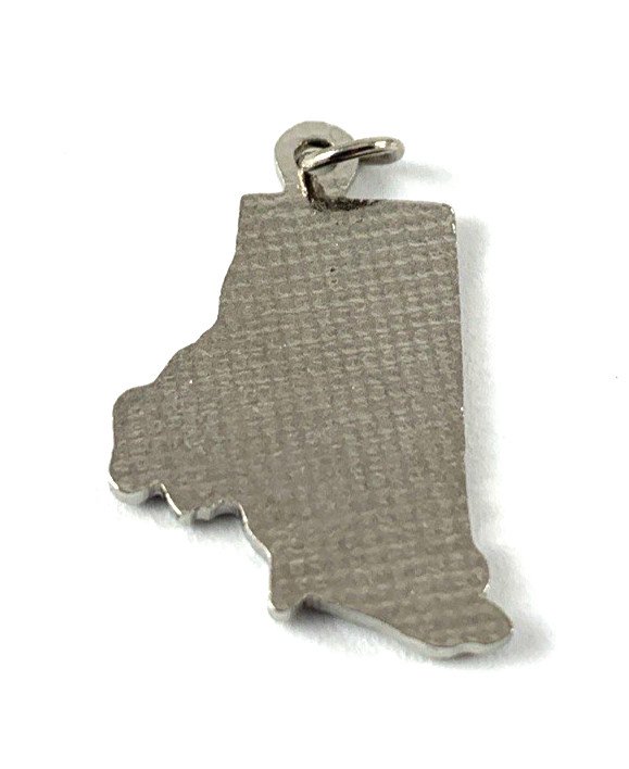 Rhode Island Charm Enamel | Silver Plate | Dark Red | 5/8″ | New Old Stock