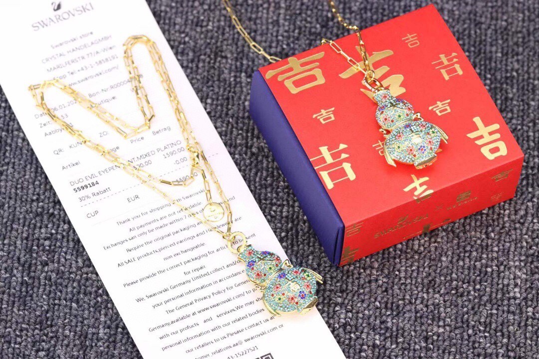 Swarovski “Great Fortune” Gourd Vase Necklace