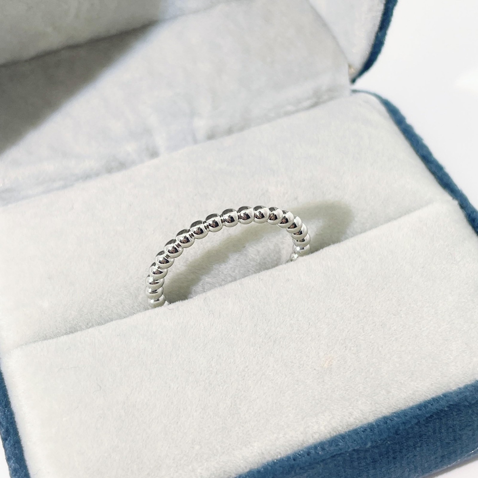 18K Gold Plated Beaded Ring – Adjustable Stackable Gift for Women, Daily Wear