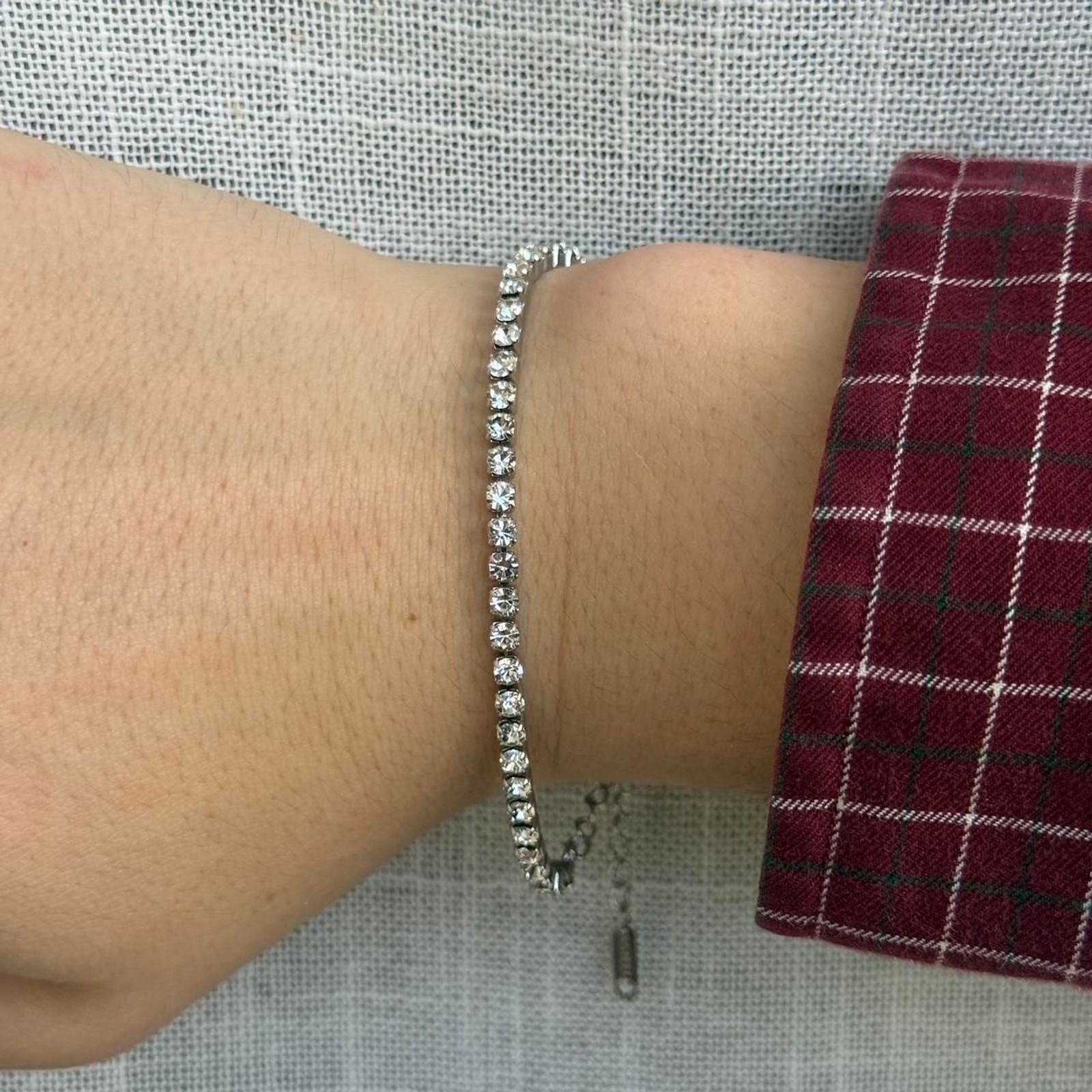 Stainless Steel CZ Tennis Bracelet Silver Cubic Zirconia Stackable Chain