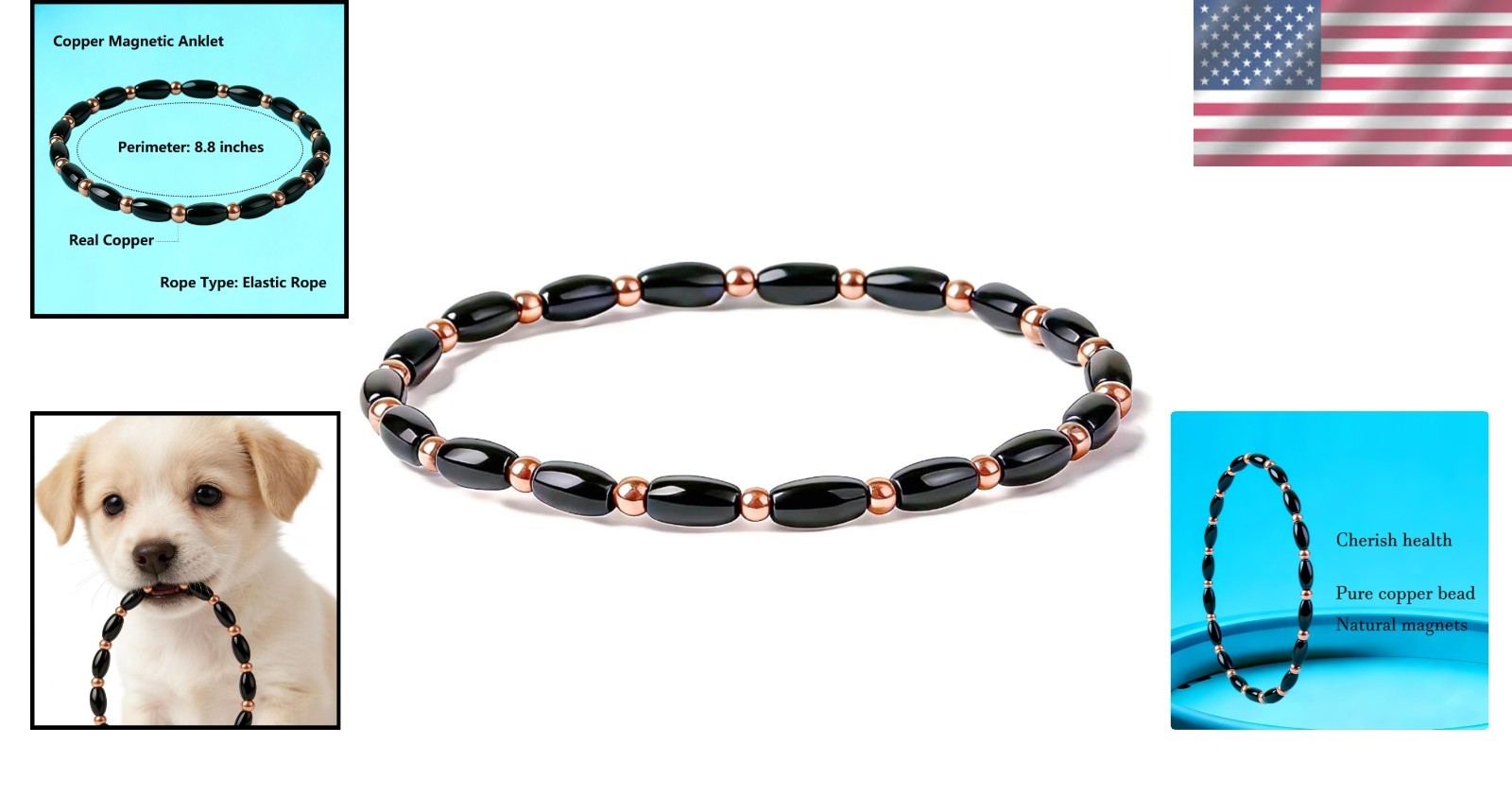 Waterproof Healing Magnetic Copper Anklet – Perfect Gift for Any Occasion