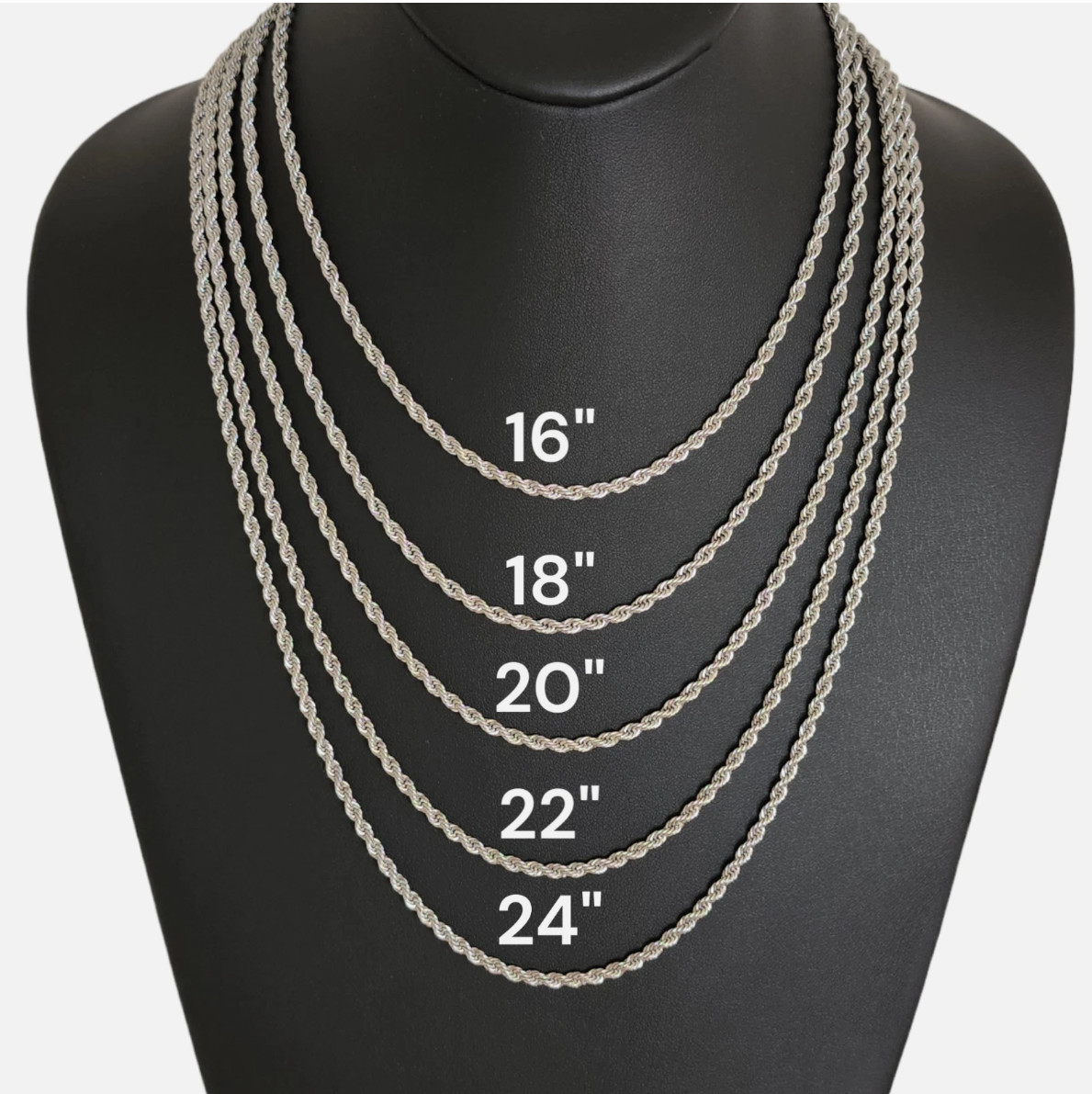 Stainless Steel Silver Plated Rope Chain 3mm Hip Hop Jewelry Unisex, Women, Men