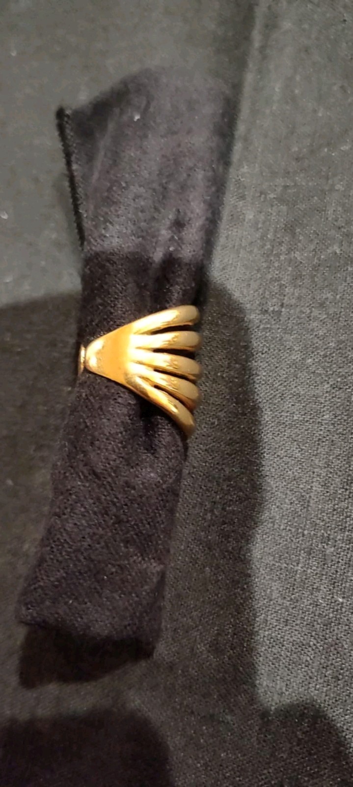 Robert Lee Morris For Donna Karan Vintage 24k Gold Plated 5 Band 3/4 Inch…