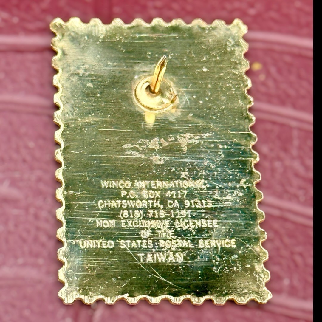 Vintage USPS South Carolina Stamp Pin Carolina Wren Jasmine Enamel 20c Lapel Pin