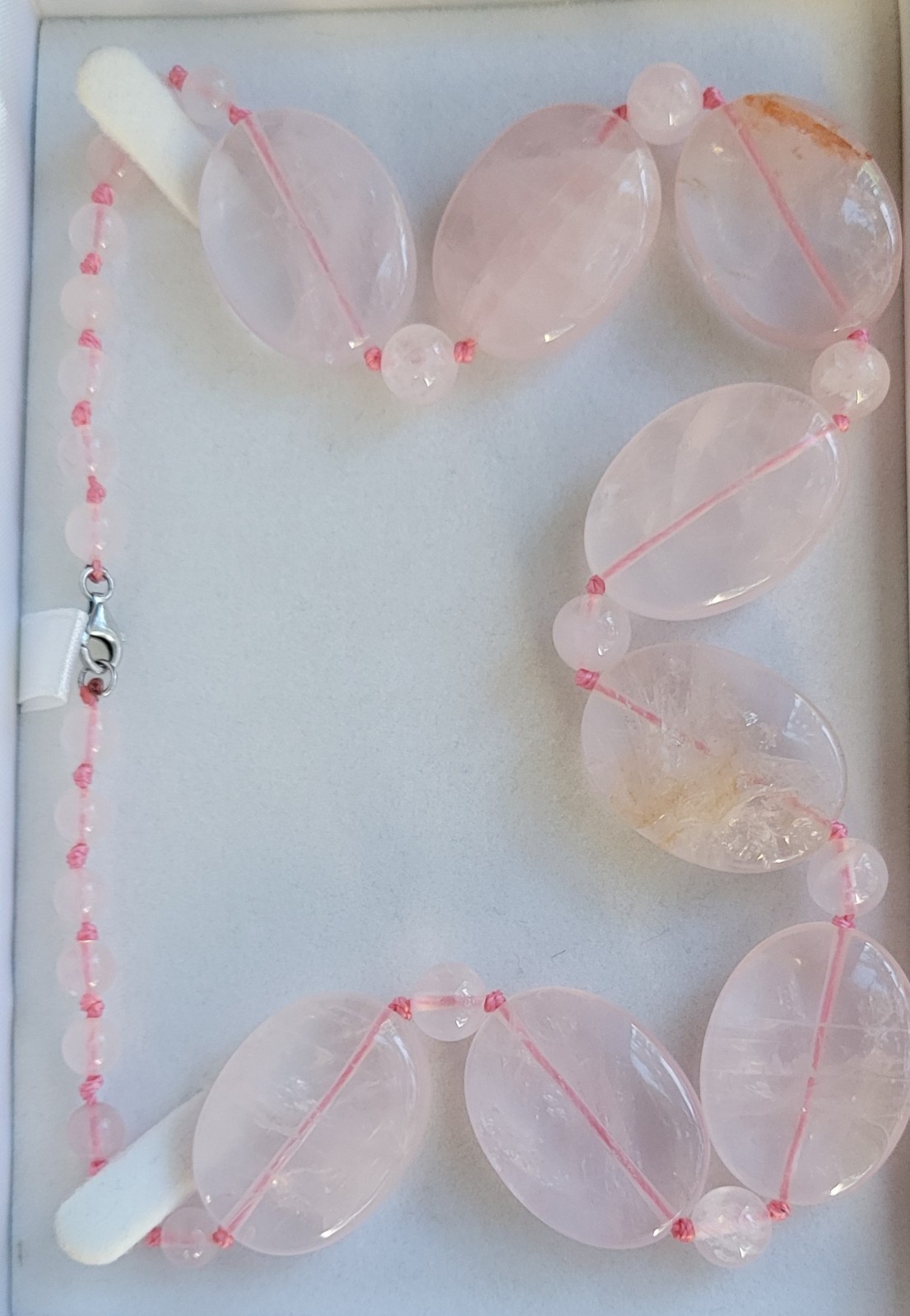 Rose Quartz Beaded Boho Fairy Cottagecore Vintage Necklace with Jewelry Box