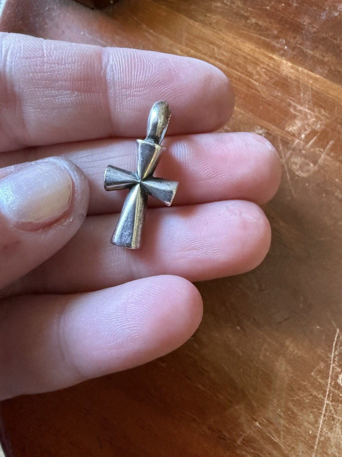 James Avery retired heavy/large St Teresa Sterling Silver Cross Pendant, Signed