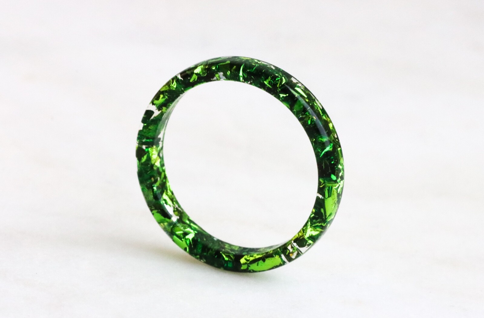 Set of 3 Resin Rings With Pink Green Purple Metal Flakes – Mother’s Day Gift