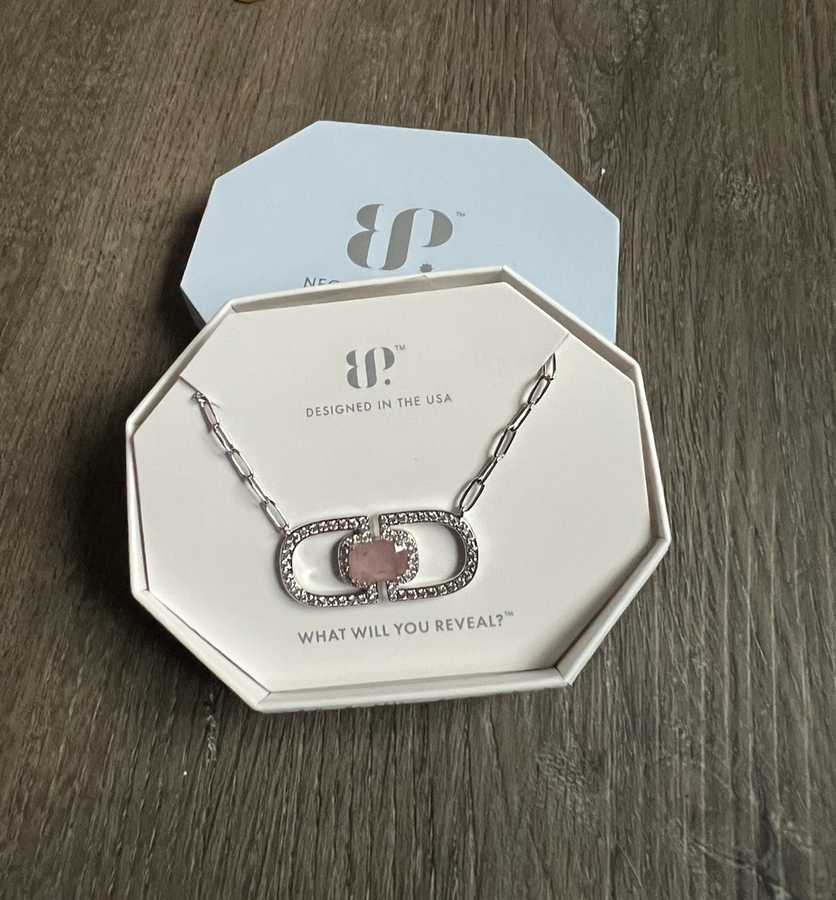 bomb party rhodonite rhodium necklace inner power shines through NK96640