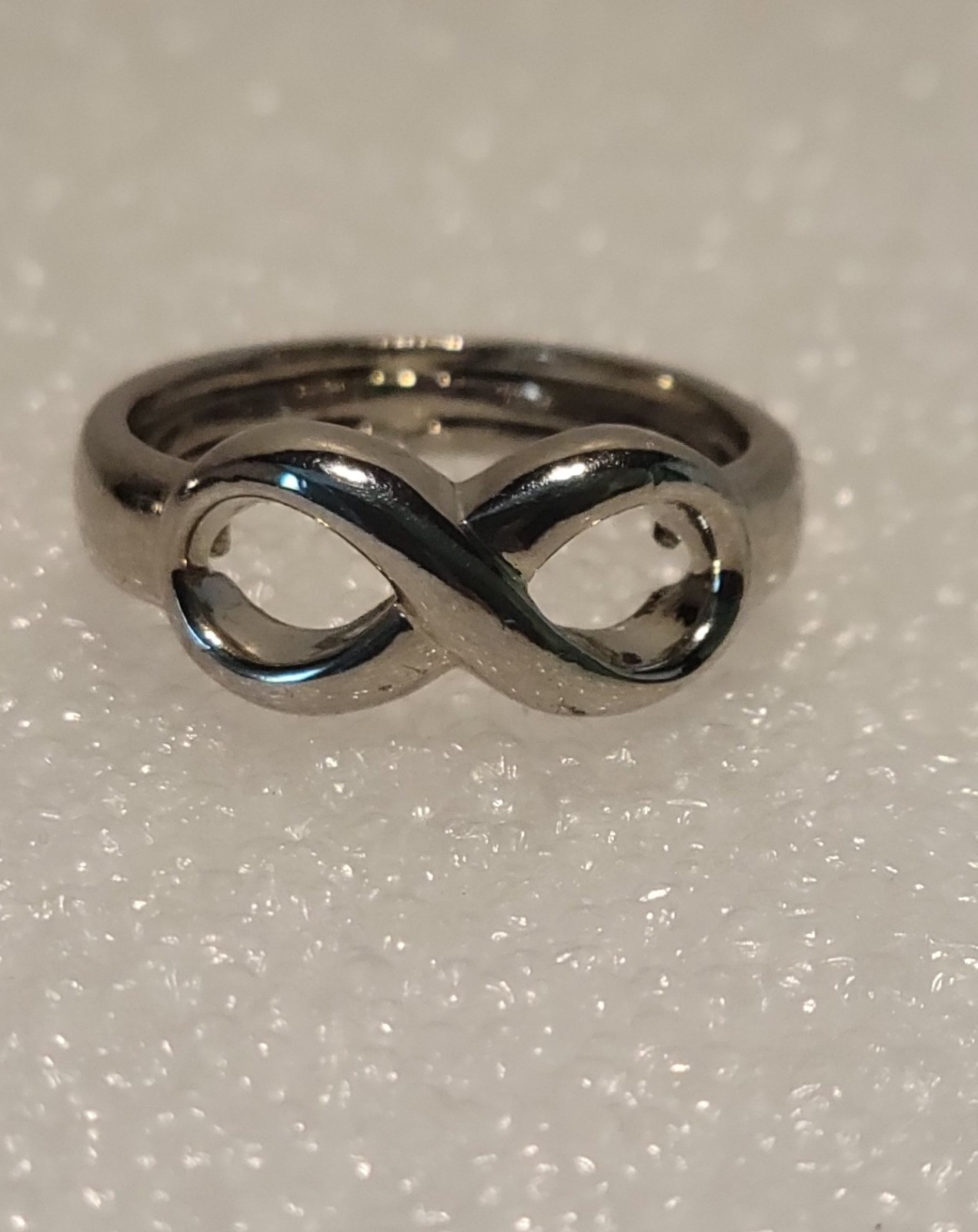 Silver Tone Infinity Symbol Ring Adjustable Band Fashion Jewelry