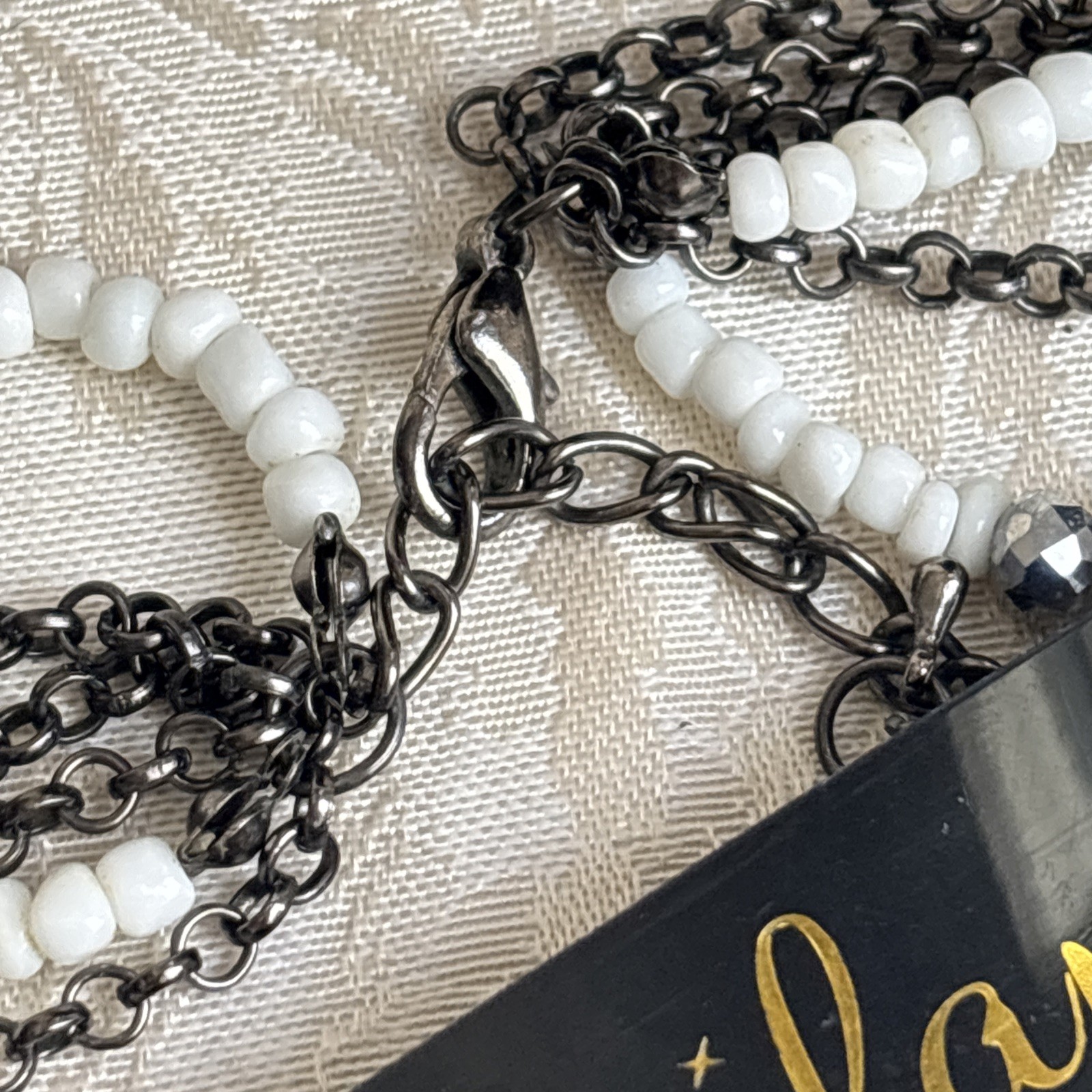 Park Lane Chic Earrings Hematite Tone Interlocking Circles & Unsigned Necklace