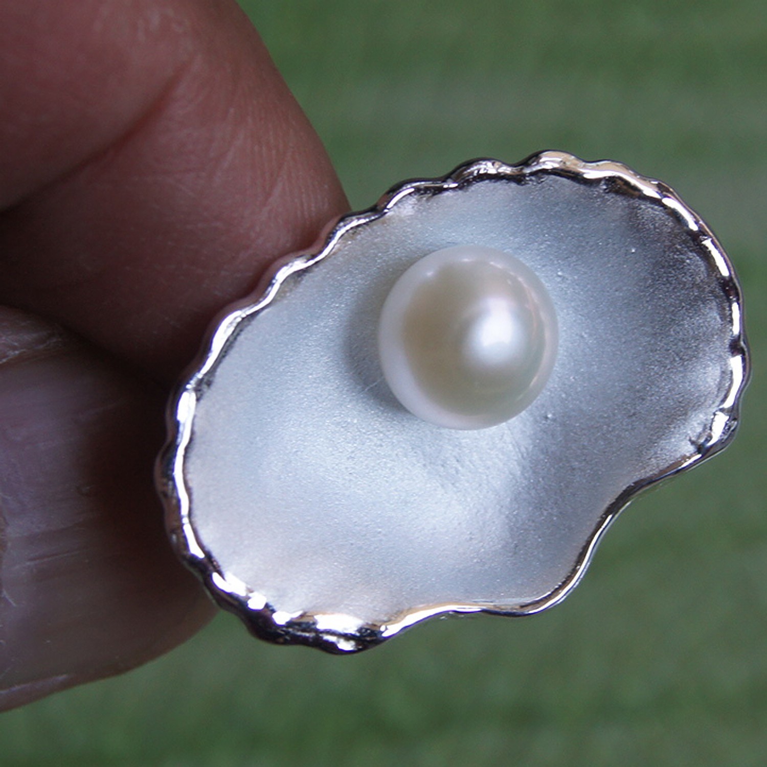 Handmade 925 Sterling Silver Scallop Shell Ring Size 6 L Coastal Ocean Jewelry