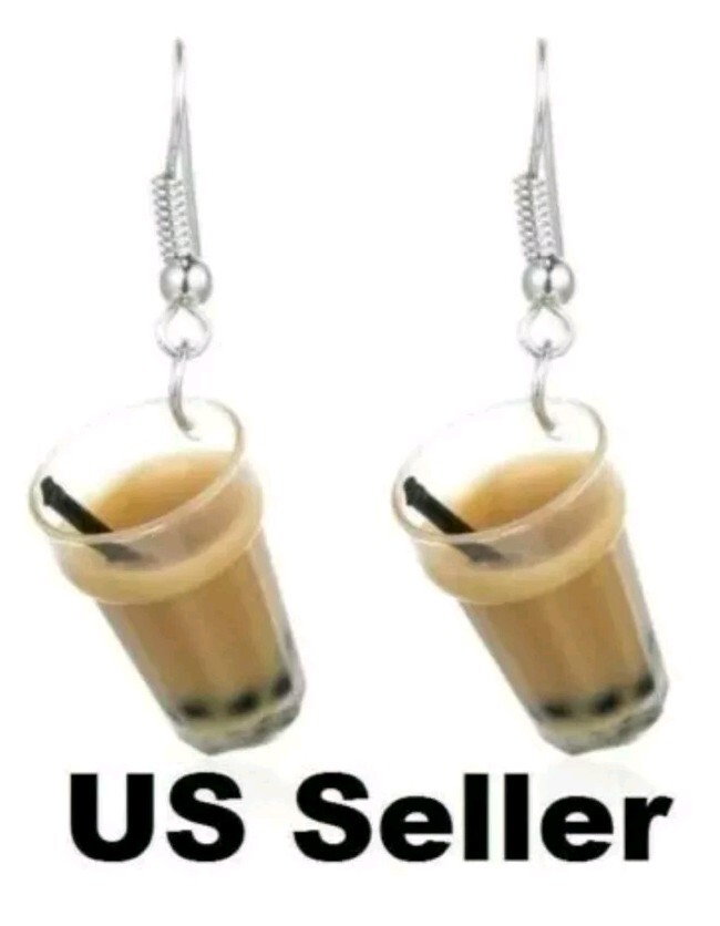 Boba Milk Tea Drink Statement Earrings – Gift for Boba Lovers