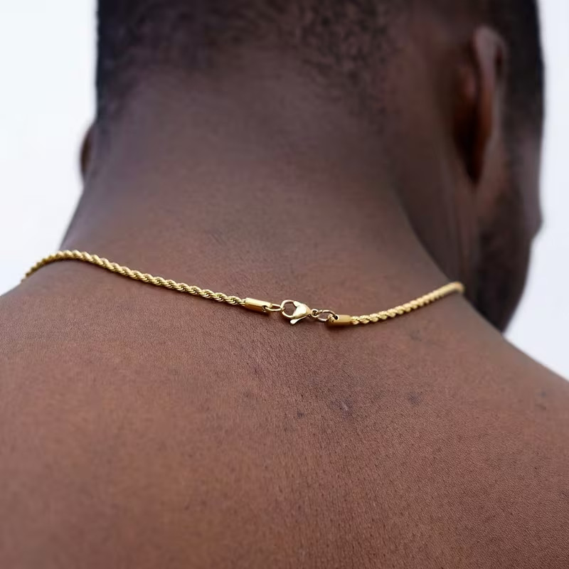 316L Stainless Steel Non-Tarnish 3mm 18″ 20″ 24″ Rope Chain Fashion Necklace