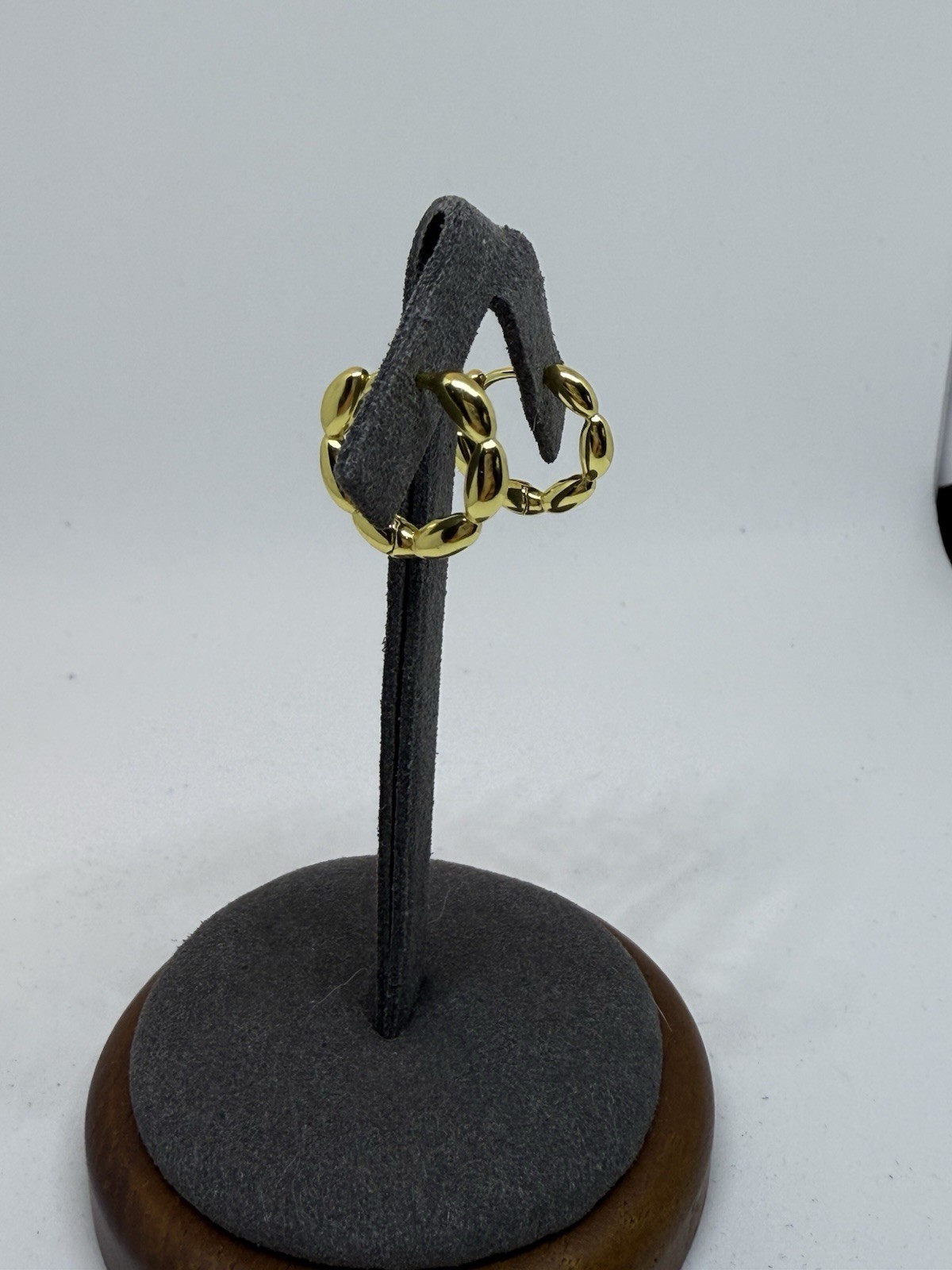 92.5 Solid Sterling Silver Hoop Earrings New Gold Plated