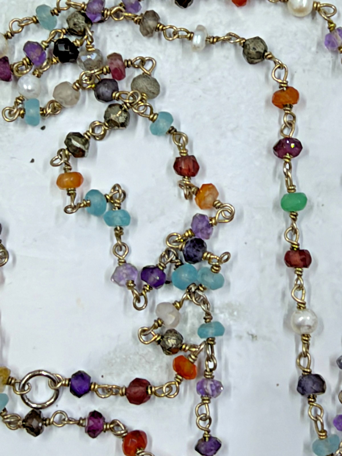 Silver Necklace Crystals on Chain Handcrafted Inlaid Turquoise Shakyamuni 3D