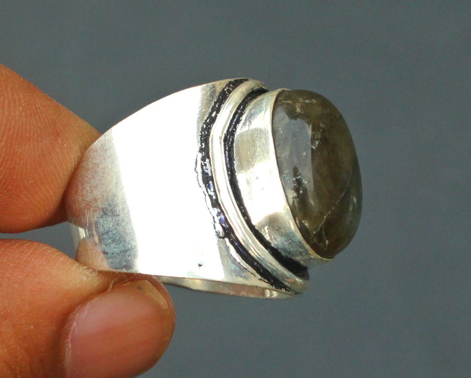 Labradorite 925 Sterling Silver Band& Statement Ring Handmade Ring All Size